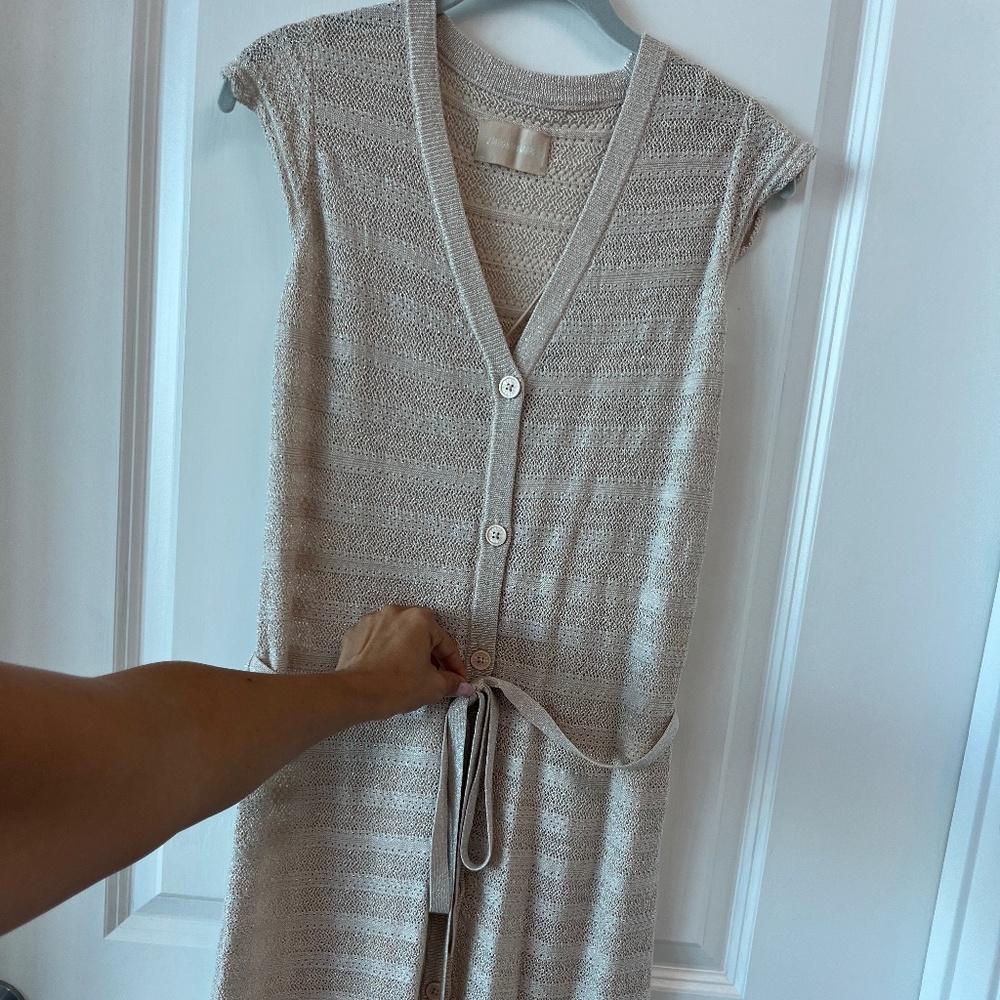 Zadig & Voltaire Marty Pointelle Knit Dress w/ 100% Silk Slip – XS